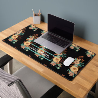 Modern Boho Floral Pink Schreibtischunterlage