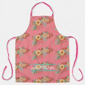 Modern Boho Floral Pink Schürze (Vorderseite)