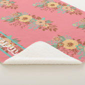 Modern Boho Floral Pink Sherpadecke (3/4)