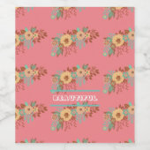 Modern Boho Floral Pink Weinetikett (Einzelnes Label)