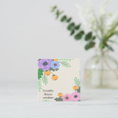 Modern Boho Floral Quadratische Visitenkarte (Stehend Vorderseite)