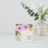 Modern Boho Floral Quadratische Visitenkarte (Stehend Vorderseite)