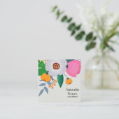 Modern Boho Floral Quadratische Visitenkarte (Stehend Vorderseite)