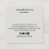 Modern Boho Floral Quadratische Visitenkarte (Rückseite)