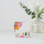 Modern Boho Floral Quadratische Visitenkarte (Stehend Vorderseite)