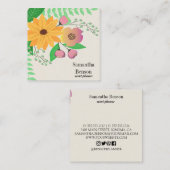 Modern Boho Floral Quadratische Visitenkarte (Vorne/Hinten)