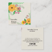 Modern Boho Floral Quadratische Visitenkarte (Vorne/Hinten)