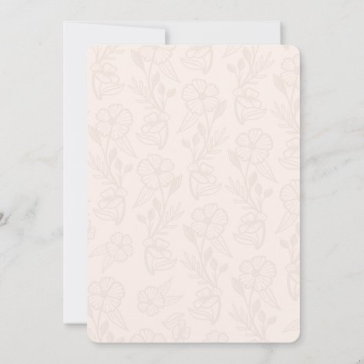 Modern Boho Floral Rose Foto Arch Schwarz Save The Date (Rückseite)