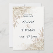 Modern Boho Floral Rustic Wedding Einladung (Vorderseite)