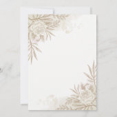 Modern Boho Floral Rustic Wedding Einladung (Rückseite)