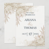 Modern Boho Floral Rustic Wedding Einladung (Vorne/Hinten)