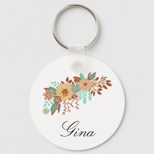 Modern Boho Floral Schlüsselanhänger (Vorderseite)