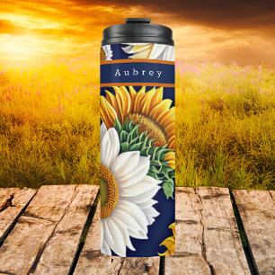 Modern Boho Floral Sonnenblume Stilvoll Thermosbecher