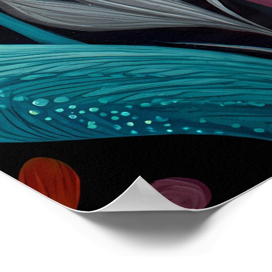 Modern Boho Floral Tapestry Poster (Ecke)