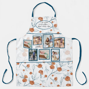 Modern Boho Floral Terracotta Blaue Fotos für Nan Schürze