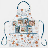 Modern Boho Floral Terracotta Blaue Fotos für Nana Schürze (Vorderseite)