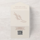 Modern Boho Floral Terracotta Burnt Orange Wedding All In One Einladung (Außenbereich)