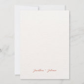 Modern Boho Floral Terracotta Wedding Einladung (Rückseite)