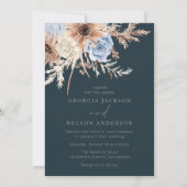 Modern Boho Floral Wedding Invitation Einladung (Vorderseite)