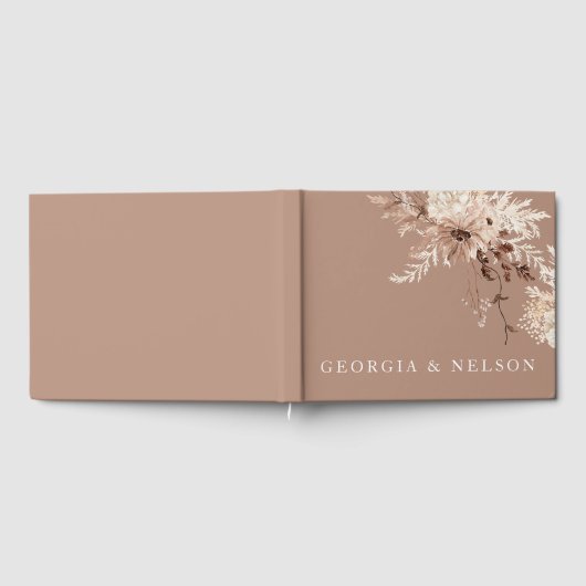 Modern Boho Floral Wedding Reception Gästebuch (Voll)