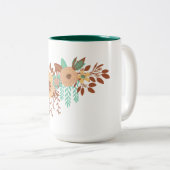 Modern Boho Floral Zweifarbige Tasse (VorderseiteRechts)