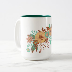 Modern Boho Floral Zweifarbige Tasse