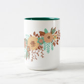 Modern Boho Floral Zweifarbige Tasse (Mittel)