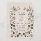 Modern Boho Folk Hochzeitseinladung Einladung (Vorne/Hinten)