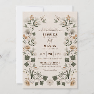 Modern Boho Folk Hochzeitseinladung Einladung