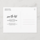 Modern Boho Foto Script Save the Date Postcard Ankündigungspostkarte (Rückseite)