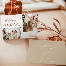 Modern Boho Foto Weihnachtskarte | Happy Holiday Einladung