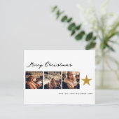 Modern Boho Frohe Weihnachten 3 Foto Collage (Stehend Vorderseite)