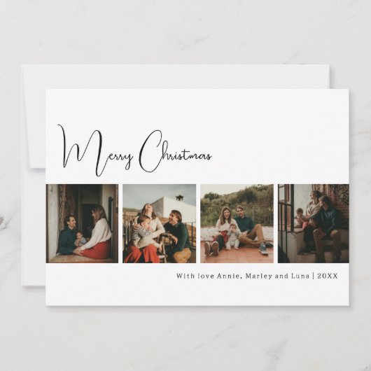 Modern Boho Frohe Weihnachten Fünf Foto (Vorderseite)