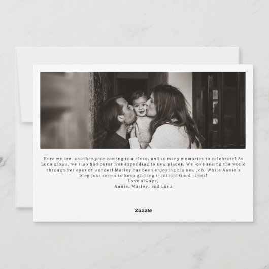 Modern Boho Frohe Weihnachten Fünf Foto (Rückseite)