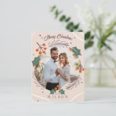 Modern Boho Frohe Weihnachten Mr. & Mrs. 1 Foto (Stehend Vorderseite)