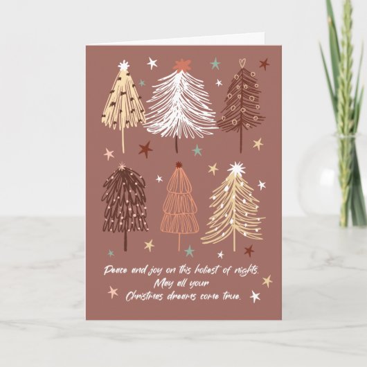 Modern Boho Frohe Weihnachten / Neujahr Card Dankeskarte (Vorderseite)