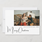 Modern Boho Frohe Weihnachten Zwei Foto (Vorderseite)