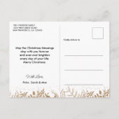 Modern Boho Frohe Weihnachtsfoto Collage Postkarte (Rückseite)