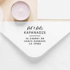 Modern Boho Future Mr. & Mrs. Wedding Rücksendeadr Permastempel