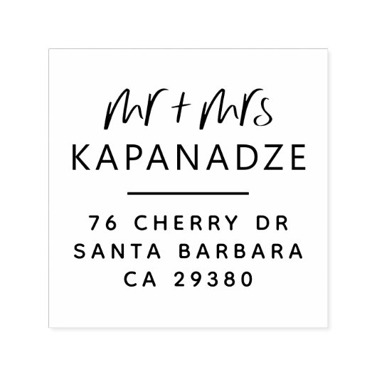 Modern Boho Future Mr. & Mrs. Wedding Rücksendeadr Permastempel (Design)