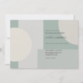 Modern Boho Geometric Abstrakt Green Gray Taupe Einladung (Vorderseite)