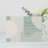Modern Boho Geometric Abstrakt Green Gray Taupe Einladung (Stehend Vorderseite)