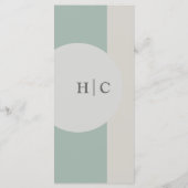 Modern Boho Geometric Abstrakt Green Gray Taupe Menükarte (Rückseite)