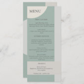 Modern Boho Geometric Abstrakt Green Gray Taupe Menükarte (Vorne/Hinten)