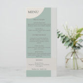 Modern Boho Geometric Abstrakt Green Gray Taupe Menükarte (Stehend Vorderseite)