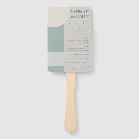 Modern Boho Geometric Abstrakt Green Gray Taupe Pr Fächer (Vorderseite)