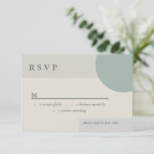 Modern Boho Geometric Abstrakt Green Gray Taupe RSVP Karte (Stehend Vorderseite)