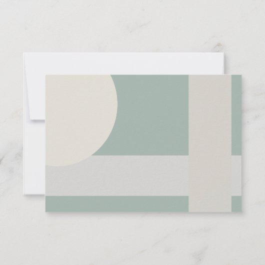 Modern Boho Geometric Abstrakt Green Gray Taupe RSVP Karte (Rückseite)
