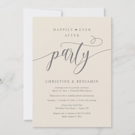 Modern Boho glücklich je nach Empfang Party Einladung (Vorderseite)