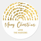 Modern Boho Gold Arch Weihnachtsgeschenk Runder Aufkleber (Vorderseite)